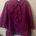 Lane Bryant Women's Purple Ruffle Shirt Jacket Belted Plus Size 28 NWT Photo 4
