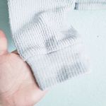 Vintage Havana  Blue Ribbed Cropped Hoodie with Open Back Photo 1