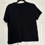 None Shenanigan’s Black White Embroidered V-neck Short Sleeve Shirt Top Blouse Photo 3