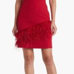 Sam Edelman Feather hem sheath Red Wine Dress NWT $158 Valentines Lady in Red Photo 0