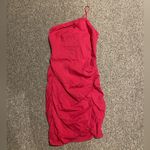 EXPRESS Limited Edition Linen-Blend One Shoulder Ruched Asymmetrical Min… Photo 1