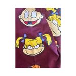 Nickelodeon Rugrats Size XS Burgundy Crop Long Sleeve Cotton Tee. Preloved Photo 3