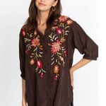 Johnny Was đź’• WORKSHOPđź’• Rosalva Oversized Weekend Tunic Chocolate Embroidered XL Photo 2