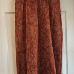 Fire Islander Women's 16 Vintage Orange Rust Floral Elastic Waist Midi Skirt Brown Size L Photo 0
