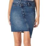 Sam Edelman  The Riley Asymmetrical Raw Hem Denim Skirt - Blue 12/31 NWT Photo 0