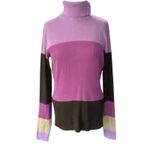 The Limited  purple & brown stripe Y2K Turtleneck Cotton Sweater Size large Photo 8