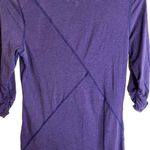 Athleta Deep Purple Soft Comfy Dress, Size Small Tall. Ruched Arms Photo 4