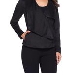 H by Halston H Halston Faux Suede Asymmetrical Motorcycle Jacket Moto Maroon Burgundy Womens Photo 5