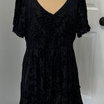 Disturbia Lilias Devore Velour Mesh Tiered Mini Dress Black Size 12 Photo 0