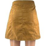 H&M  Tan High Waisted Faux Suede Pocket Button Down A Line Mini Skirt Size 2 Photo 2