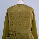 Ted Baker Mustard Green Long Sleeve Mini Dress Size 1 Fall Winter Photo 1