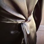 Gianni Bini  | Black Satin Faux Wrap Long Sleeve Cocktail Dress | Women's size 0 Photo 1