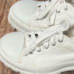 Torrid  Chunky Lug sole Lace Up Canvas Sneakers, white, size 7.5WW Photo 9