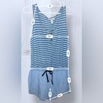 Life in Progress  Women’s Striped Denim Casual Romper Photo 5