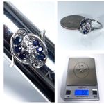 14KT SOLID WHITE GOLD DIAMOND & SAPPHIRE VINTAGE .64 TOTAL CARAT RING Photo 10