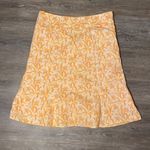 Gap Orange Floral Print Midi Fit & Flare Skirt Size 10 Photo 0