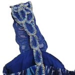 Rickie Freeman Teri Jon Formal One Shoulder Silk Beaded Maxi Dress Size 6 Blue Photo 7