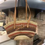 Tote Artisan Straw Tote with Wooden Animal Details Brown Photo 1