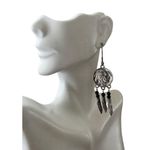 Buffalo Nickel Dream Catcher Earrings with Feather Charms Silver Photo 8