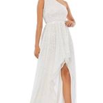 Mac Duggal NWT High Low One Shoulder Prom Dress 10825 Sequin Photo 4