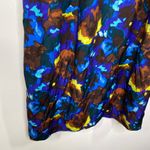Boden Blue Brown Yellow Printed Short Sleeve Silk Blend Dress Womens Size 6 Long Photo 2