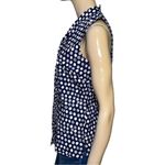 Lilly Pulitzer  NWT Women’s 8 Navy Blue White Squirt Print Lenna Poplin Tie Top Photo 2