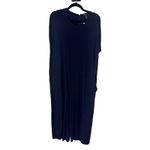 Eileen Fisher Jumpsuit Wide Leg Cropped Short Sleeve Pockets Jersey Knit Black Photo 2