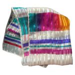 Bill Blass‎ Baar & Beards Silk Scarf 63" Designer Striped Jewel Tones Neck Scarf Photo 0