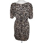 BCBGeneration  Animal Print Lace-Up Back Mini Dress Size 8 Black and Tan Dress Photo 1