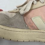 VEJA V-10 Multico Nude Colorblock Sneakers Suede Leather Pink Blue Cream Size 8 Photo 12