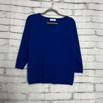 Dress Barn Blue V-Neck Pullover Sweater Large Soft Lightweight Knit Women’s Top Photo 5