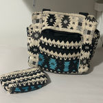 Tribal Patterned Black and Blue Shoulder Bag Set Photo 0