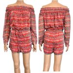 barney's new york small floral Plisse off the shoulder romper SH 2606 Photo 1