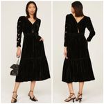 Sea New York Mayde Velvet Black Long Sleeve Cut Out Cutout Midi Size 2 Photo 1