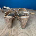 Jack Rogers  Tinsley High Wedge Sandals Metallic Gold Leather Womens Size 9 Photo 2