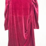 Eloquii  Velvet Puff Sleeve Wrap Midi Dress Size 18 Holiday Special Occasion Wine Photo 3