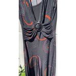 Vintage J.T.B Women’s Black Red Dotted Long Dress Sz Small Waist Belt Y2K Photo 3