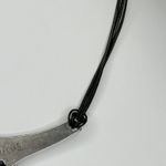 Chico's  Striped Slab Pendant on Black Cord and Silver Tone Necklace ✨ Photo 5