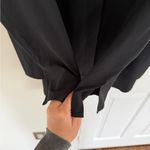 Quince  Women’s XL Collared Button Down Long Sleeve Blouse Top Stretch Black Work Photo 4