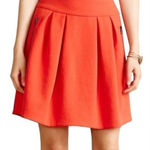 Maeve BY ANTHROPOLOGIE RED SKATER FULL SKIRT MINI ZIPPERED POCKETS WOMEN SIZE 0 Photo 0