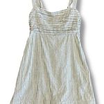Abercrombie & Fitch  Linen Stripe Sundress Romper Sage Green Small Photo 0