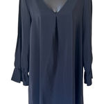 Amanda Uprichard  Silk Cold Shoulder Black Midi Dress Photo 0