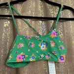 frankie's bikinis Frankie’s Bikinis Green Floral Oliver One Shoulder Bikini Top Meadow M NWT Photo 0