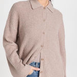 Reformation  Fantino Cashmere Collared Cardigan in Oatmeal Photo 0