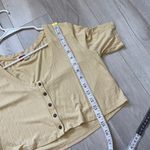 Free People  Top ribbed crop womens Yellow (medium) casual oversized Photo 6