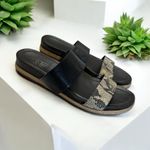 Franco Sarto Babs Black Snakeskin Espadrille Slide Sandal - Size 10 Photo 1