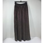 Zimmermann Illuminate Gathered Metallic Knit Flare Maxi Skirt Black Gold US 8 Photo 5