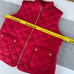 st. john's bay St. John’s Bay Red Quilted Vest with Bright Brass Gold Details Front Pockets XL Photo 4