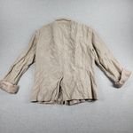 Chicos Women's Jacket 1 Beige Silk Metallic Snap Button Zip Lightweight Blazer Brown Size 10 Photo 1