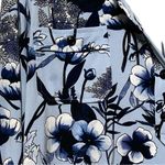 Karl Lagerfeld  Floral Long Sleeve Half Button Down Shirt Blue Sz XL Photo 3